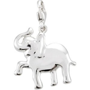 14K Gold Charming Animals Elephant Pendant - view 3