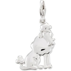 14K Gold Charming Animals Poodle Pendant - view 3