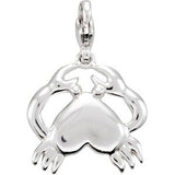 14K Gold Charming Animals Crab Pendant - White Gold