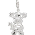 14K Gold Charming Animals Monkey Pendant - White Gold