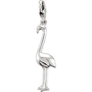 14K Gold Charming Animals Flamingo Pendant - view 3