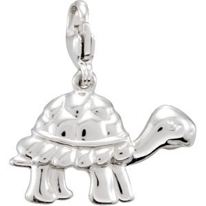 14K Gold Charming Animals Turtle Pendant - view 3