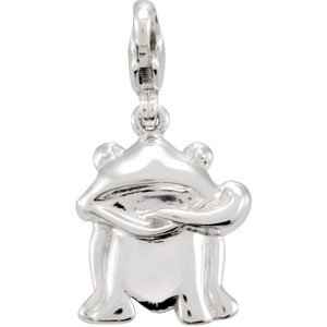 14K Gold Charming Animals Frog Pendant - view 3