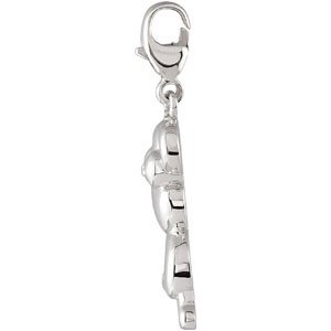 14K Gold Charming Animals Monkey Pendant - White Gold - view 2
