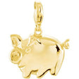 14K Gold Charming Animals Pig Pendant