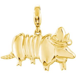 14K Gold Charming Animals Armadillo Pendant