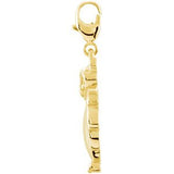 14K Gold Charming Animals Owl Pendant - view 2