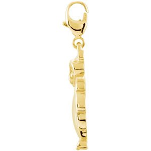 14K Gold Charming Animals Owl Pendant - view 2