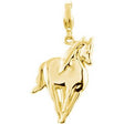 14K Gold Charming Animals Horse Pendant