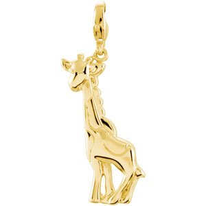 14K Gold Charming Animals Giraffe Pendant
