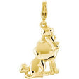 14K Gold Charming Animals Poodle Pendant