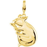 14K Gold Charming Animals Mouse Pendant