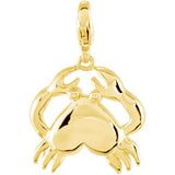 14K Gold Charming Animals Crab Pendant - Yellow Gold