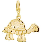 14K Gold Charming Animals Turtle Pendant