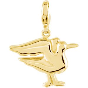14K Gold Charming Animals Seagull Pendant