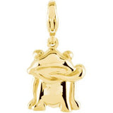 14K Gold Charming Animals Frog Pendant