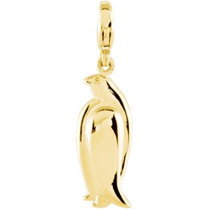 14K Gold Charming Animals Penguin Pendant