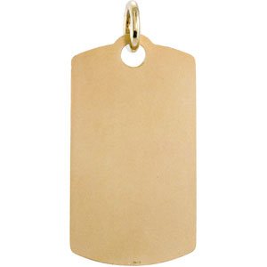 14K Gold Guardian Dog Tag Pendant - Yellow Gold - view 3