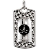 14K Gold Guardian Dog Tag Pendant - White Gold