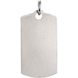 14K Gold Guardian Dog Tag Pendant - White Gold - view 3