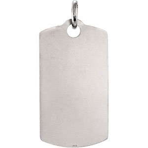14K Gold Guardian Dog Tag Pendant - White Gold - view 3