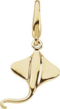 14K Gold Stingray Pendant