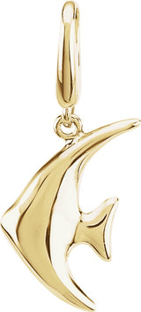 14K Gold Angelfish Pendant - Yellow Gold