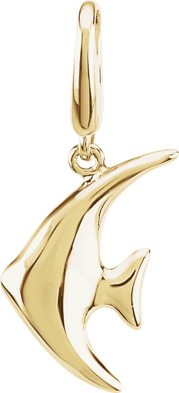 14K Gold Angelfish Pendant - Yellow Gold