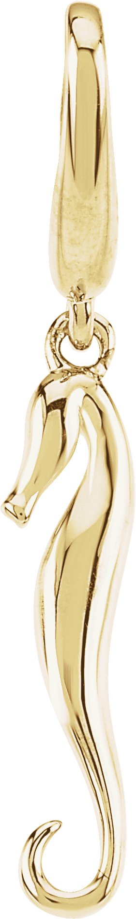 14K Gold Seahorse Pendant - Yellow Gold