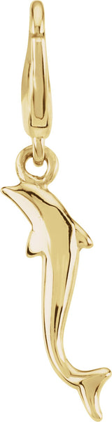 14K Gold Dolphin Pendant - Yellow Gold
