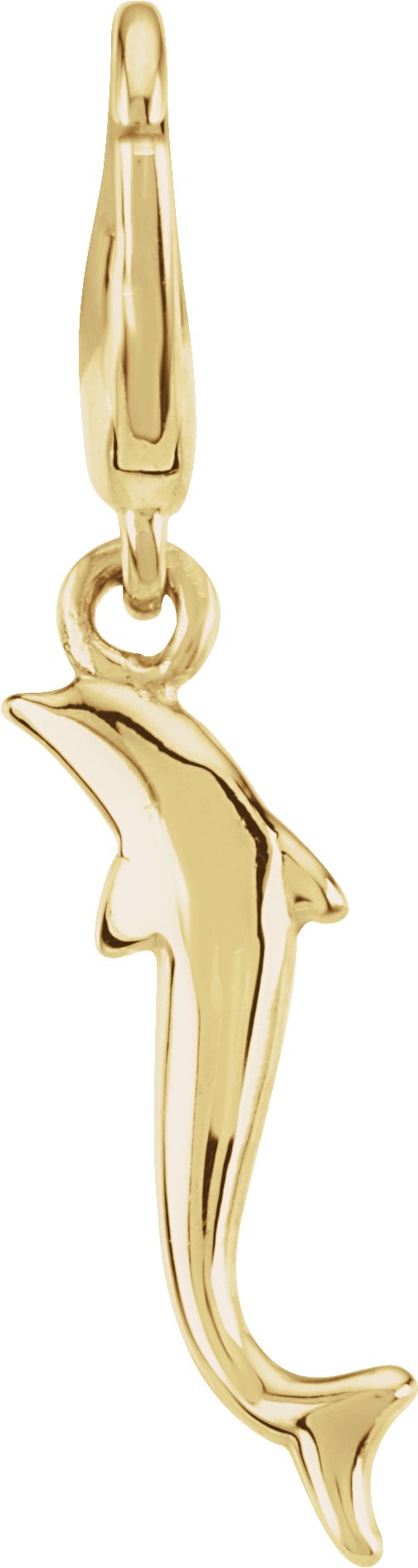14K Gold Dolphin Pendant - Yellow Gold