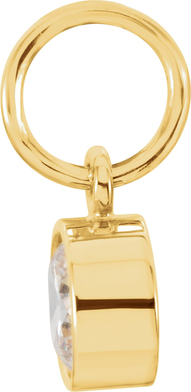 14K Gold Round Diamond Simulated Birthstone Pendant - Yellow Gold - view 4