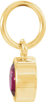 14K Gold Round Garnet Simulated Birthstone Pendant - Yellow Gold - view 4