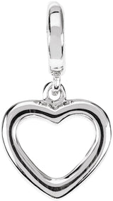 14K Gold Heart Pendant – 19x10mm - White Gold - view 3