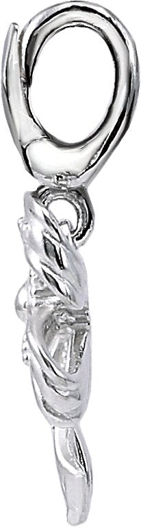 14K Gold Vintage-Inspired Bow Pendant - White Gold - view 2