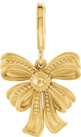 14K Gold Vintage-Inspired Bow Pendant - Yellow Gold