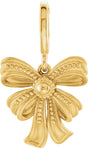 14K Gold Vintage-Inspired Bow Pendant - Yellow Gold
