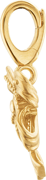 14K Gold Vintage-Inspired Bow Pendant - Yellow Gold - view 2