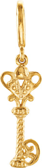 14K Gold Vintage-Inspired Key Pendant - Yellow Gold