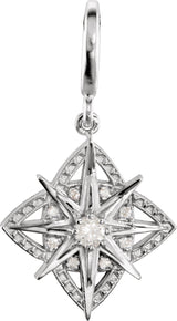 14K Gold Round Natural Diamond Vintage-Inspired Pendant – 30.5x16.7mm - view 6