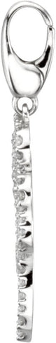 14K Gold Round Natural Diamond Four-Leaf Clover Pendant - view 4