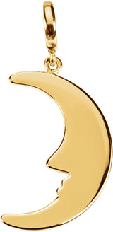 14K Gold Crescent Moon Pendant - Yellow Gold