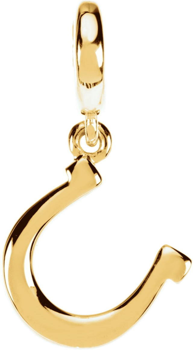 14K Gold Horseshoe Pendant - Yellow Gold