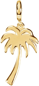 14K Gold Palm Tree Pendant - Yellow Gold
