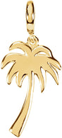 14K Gold Palm Tree Pendant - Yellow Gold