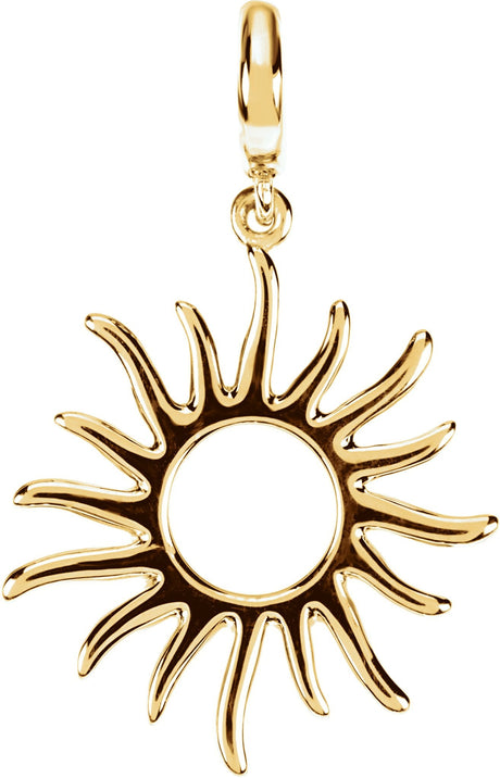 14K Gold Sun Pendant - Yellow Gold