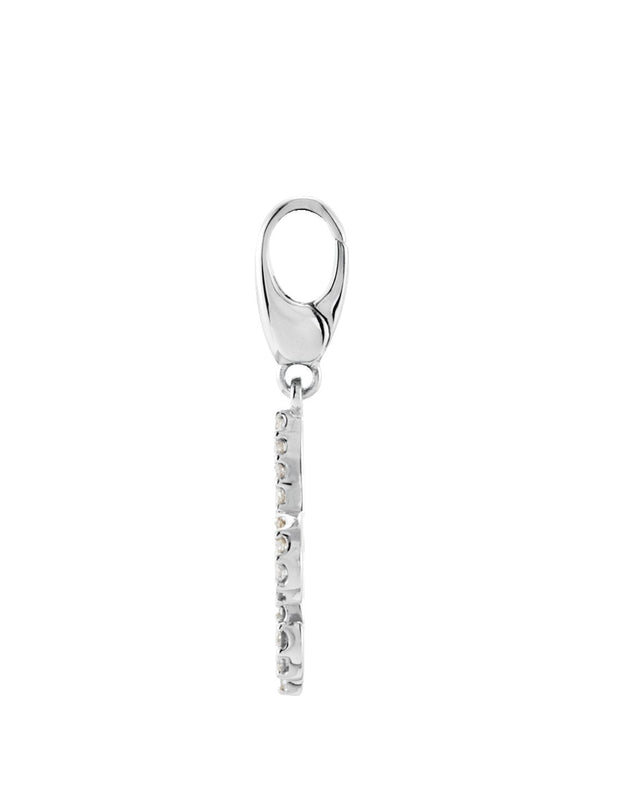 14K Gold Round Natural Diamond Fleur-de-lis Pendant - view 4