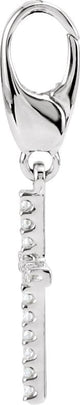 14K Gold Round Natural Diamond Petite Cross Pendant - White Gold - view 6