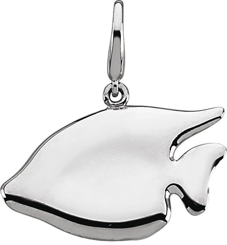 14K Gold Sunfish Pendant - White Gold