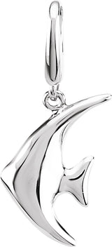 14K Gold Angelfish Pendant - White Gold